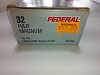 .32 H&R Magnum 95gr Semi-wadcutter. Brass. Full box.